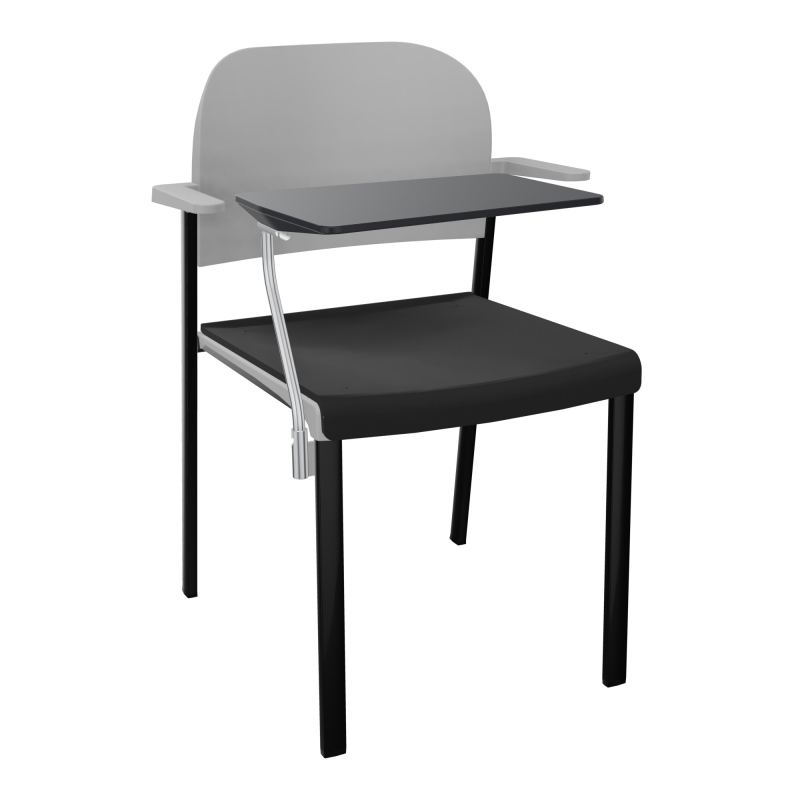 ROMY CHAISE 4P FIXES ASSISE TISSU DOSSIER POLYPRO AVEC ACCOUDOIRS+TABLETTE NOIRE CB SG PX