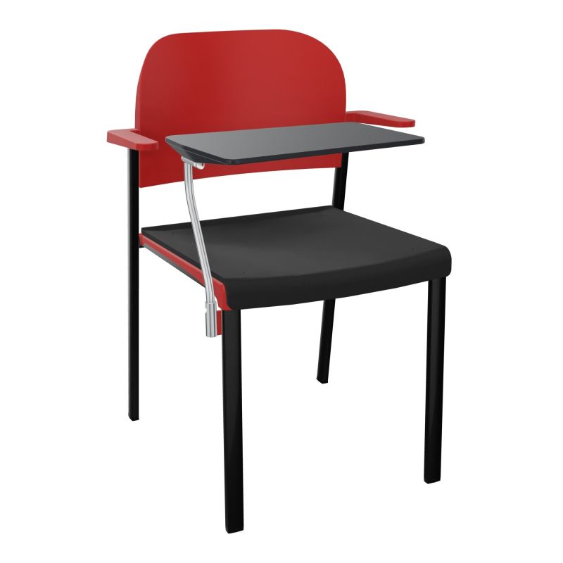 ROMY CHAISE 4P FIXES ASSISE TISSU DOSSIER POLYPRO AVEC ACCOUDOIRS+TABLETTE NOIRE CB SG PZ