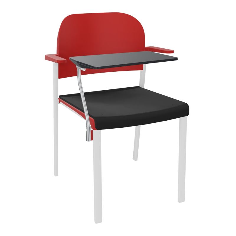 ROMY CHAISE 4P FIXES ASSISE TISSU DOSSIER POLYPRO AVEC ACCOUDOIRS+TABLETTE NOIRE CB SP PZ