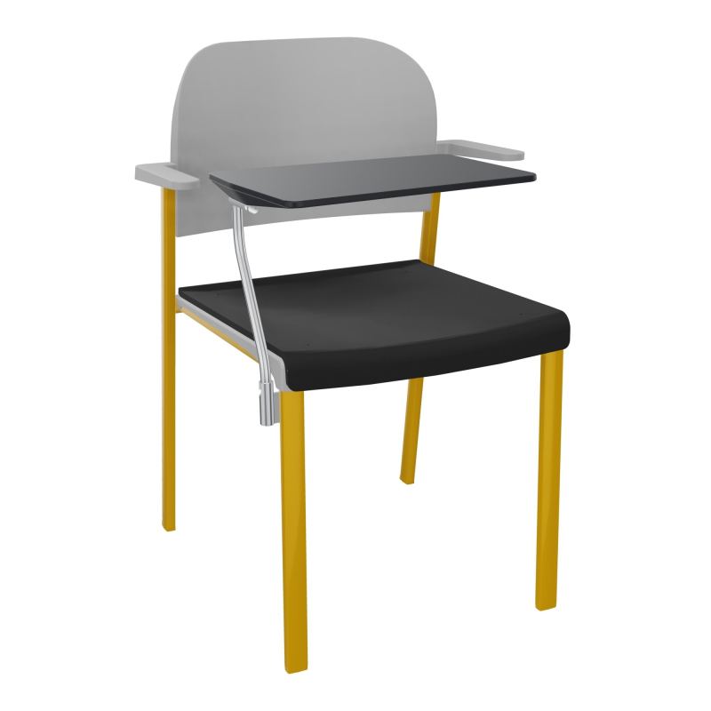 ROMY CHAISE 4P FIXES ASSISE TISSU DOSSIER POLYPRO AVEC ACCOUDOIRS+TABLETTE NOIRE CB SX PX