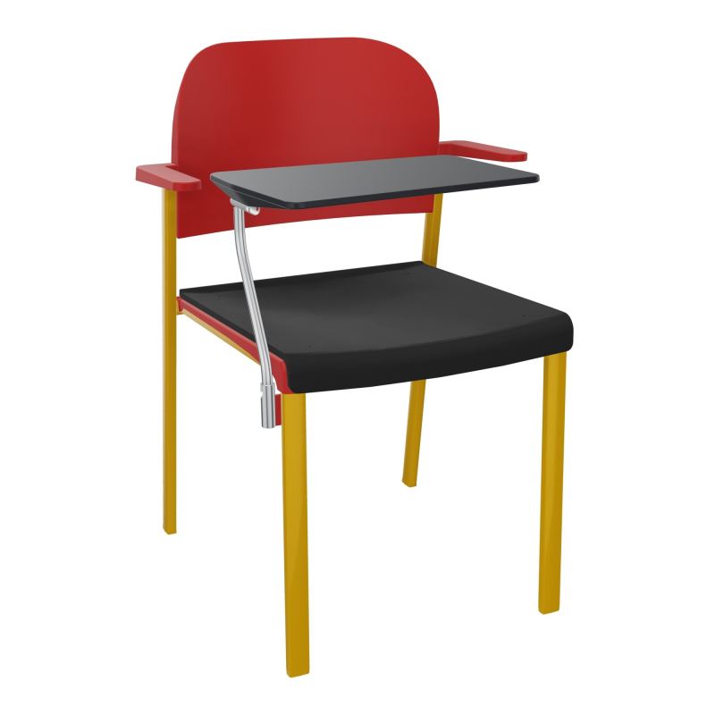 ROMY CHAISE 4P FIXES ASSISE TISSU DOSSIER POLYPRO AVEC ACCOUDOIRS+TABLETTE NOIRE CB SX PZ