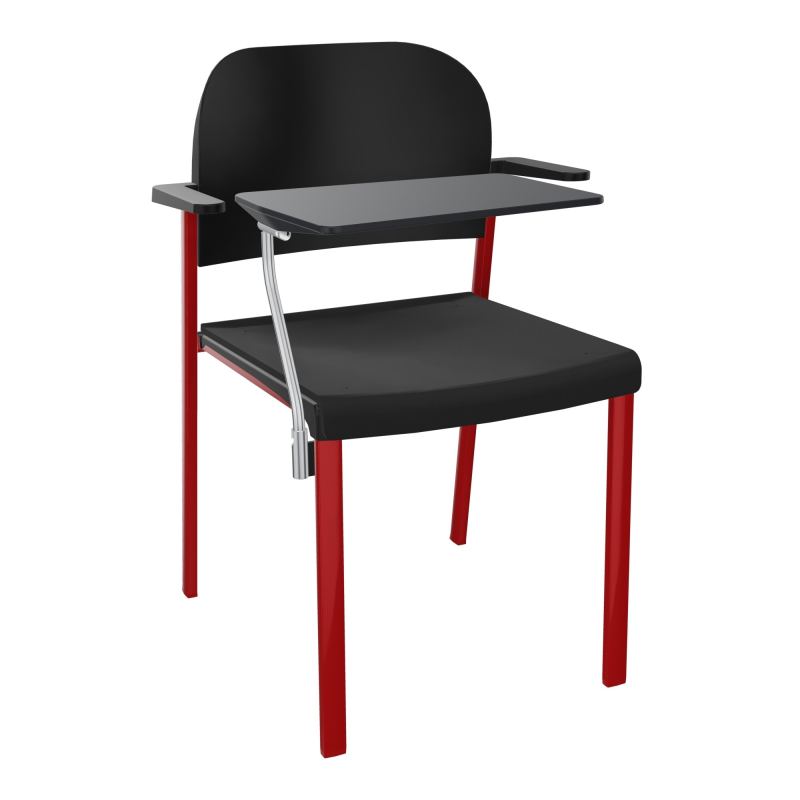 ROMY CHAISE 4P FIXES ASSISE TISSU DOSSIER POLYPRO AVEC ACCOUDOIRS+TABLETTE NOIRE CB ZY PU