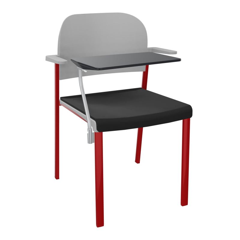 ROMY CHAISE 4P FIXES ASSISE TISSU DOSSIER POLYPRO AVEC ACCOUDOIRS+TABLETTE NOIRE CB ZY PX