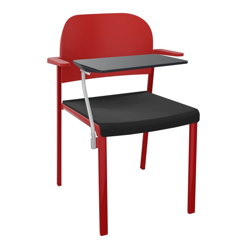 ROMY CHAISE 4P FIXES ASSISE TISSU DOSSIER POLYPRO AVEC ACCOUDOIRS+TABLETTE NOIRE CB ZY PZ