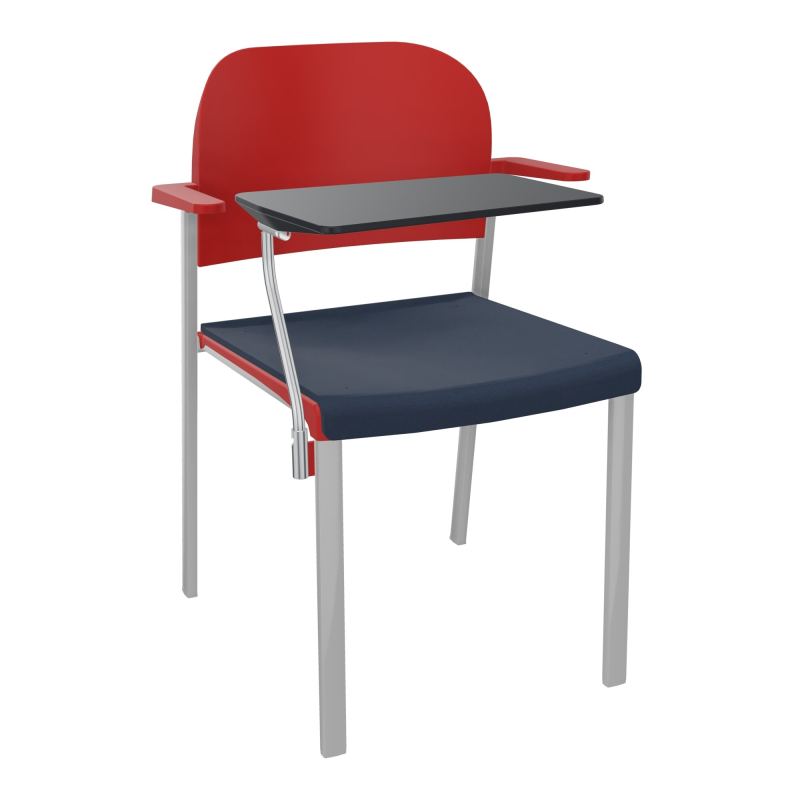ROMY CHAISE 4P FIXES ASSISE TISSU DOSSIER POLYPRO AVEC ACCOUDOIRS+TABLETTE NOIRE CC SB PZ