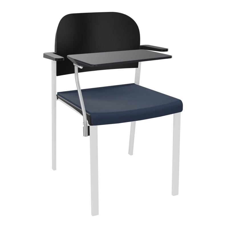 ROMY CHAISE 4P FIXES ASSISE TISSU DOSSIER POLYPRO AVEC ACCOUDOIRS+TABLETTE NOIRE CC SP PU