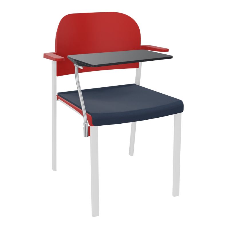 ROMY CHAISE 4P FIXES ASSISE TISSU DOSSIER POLYPRO AVEC ACCOUDOIRS+TABLETTE NOIRE CC SP PZ