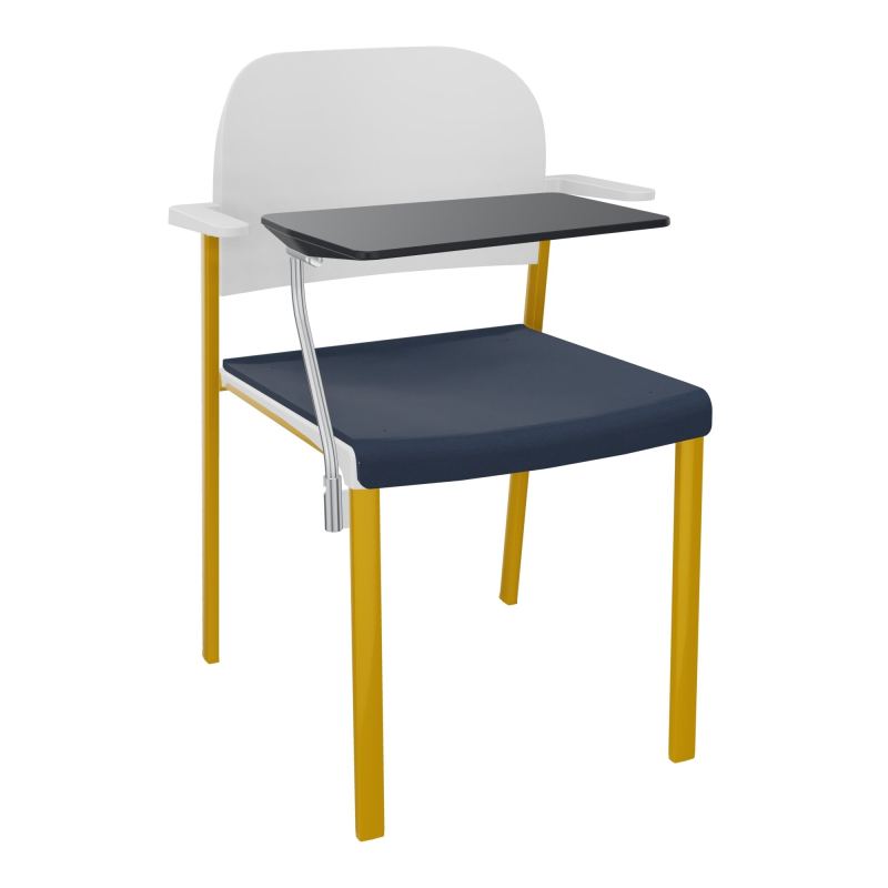 ROMY CHAISE 4P FIXES ASSISE TISSU DOSSIER POLYPRO AVEC ACCOUDOIRS+TABLETTE NOIRE CC SX PT