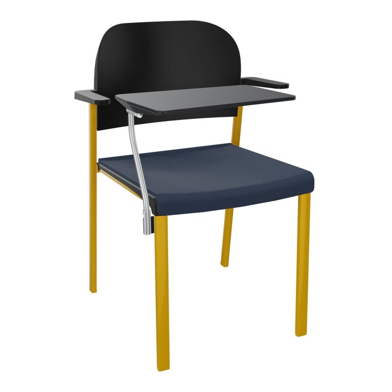 ROMY CHAISE 4P FIXES ASSISE TISSU DOSSIER POLYPRO AVEC ACCOUDOIRS+TABLETTE NOIRE CC SX PU