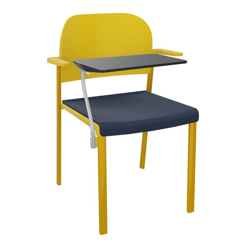 ROMY CHAISE 4P FIXES ASSISE TISSU DOSSIER POLYPRO AVEC ACCOUDOIRS+TABLETTE NOIRE CC SX PW