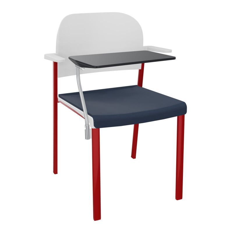ROMY CHAISE 4P FIXES ASSISE TISSU DOSSIER POLYPRO AVEC ACCOUDOIRS+TABLETTE NOIRE CC ZY PT