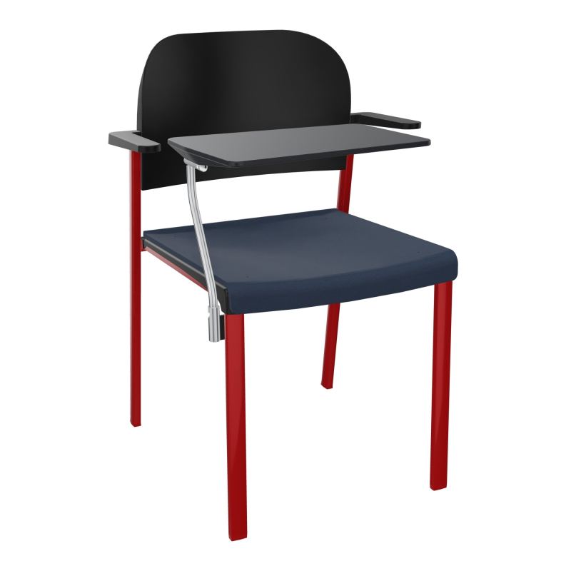 ROMY CHAISE 4P FIXES ASSISE TISSU DOSSIER POLYPRO AVEC ACCOUDOIRS+TABLETTE NOIRE CC ZY PU