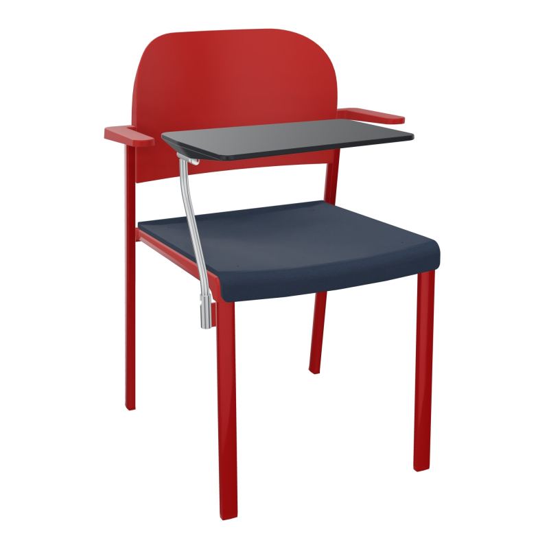 ROMY CHAISE 4P FIXES ASSISE TISSU DOSSIER POLYPRO AVEC ACCOUDOIRS+TABLETTE NOIRE CC ZY PZ