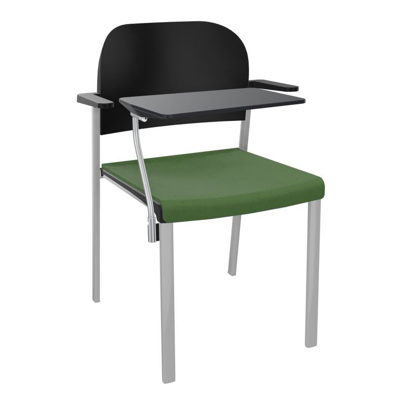 ROMY CHAISE 4P FIXES ASSISE TISSU DOSSIER POLYPRO AVEC ACCOUDOIRS+TABLETTE NOIRE CE SB PU