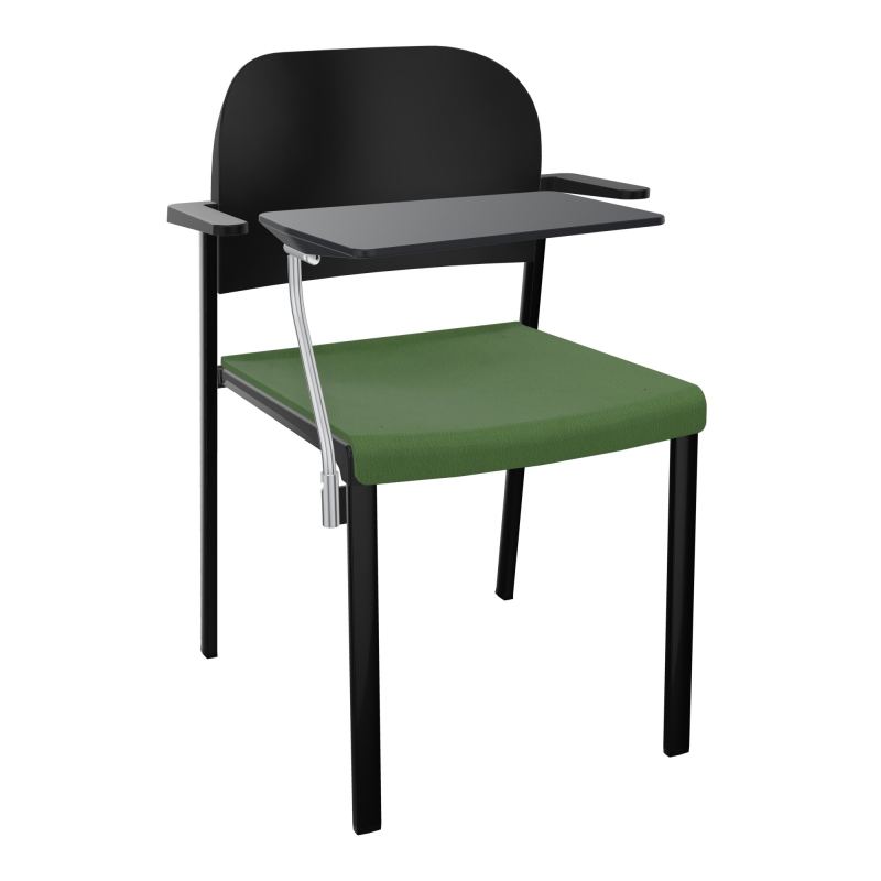 ROMY CHAISE 4P FIXES ASSISE TISSU DOSSIER POLYPRO AVEC ACCOUDOIRS+TABLETTE NOIRE CE SG PU