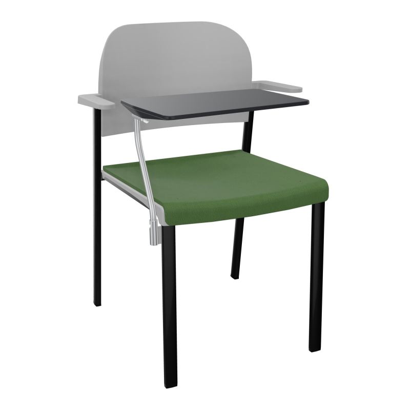 ROMY CHAISE 4P FIXES ASSISE TISSU DOSSIER POLYPRO AVEC ACCOUDOIRS+TABLETTE NOIRE CE SG PX
