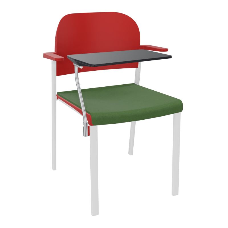 ROMY CHAISE 4P FIXES ASSISE TISSU DOSSIER POLYPRO AVEC ACCOUDOIRS+TABLETTE NOIRE CE SP PZ
