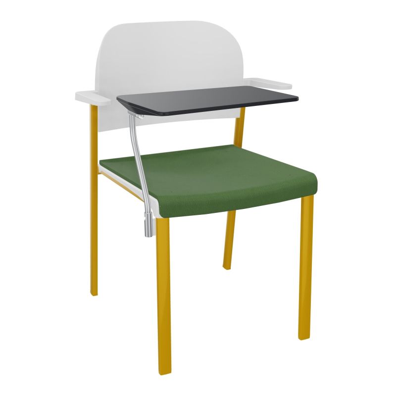 ROMY CHAISE 4P FIXES ASSISE TISSU DOSSIER POLYPRO AVEC ACCOUDOIRS+TABLETTE NOIRE CE SX PT