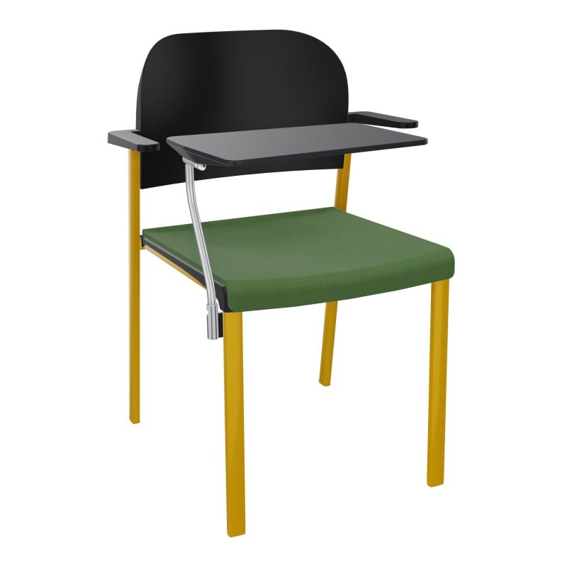 ROMY CHAISE 4P FIXES ASSISE TISSU DOSSIER POLYPRO AVEC ACCOUDOIRS+TABLETTE NOIRE CE SX PU