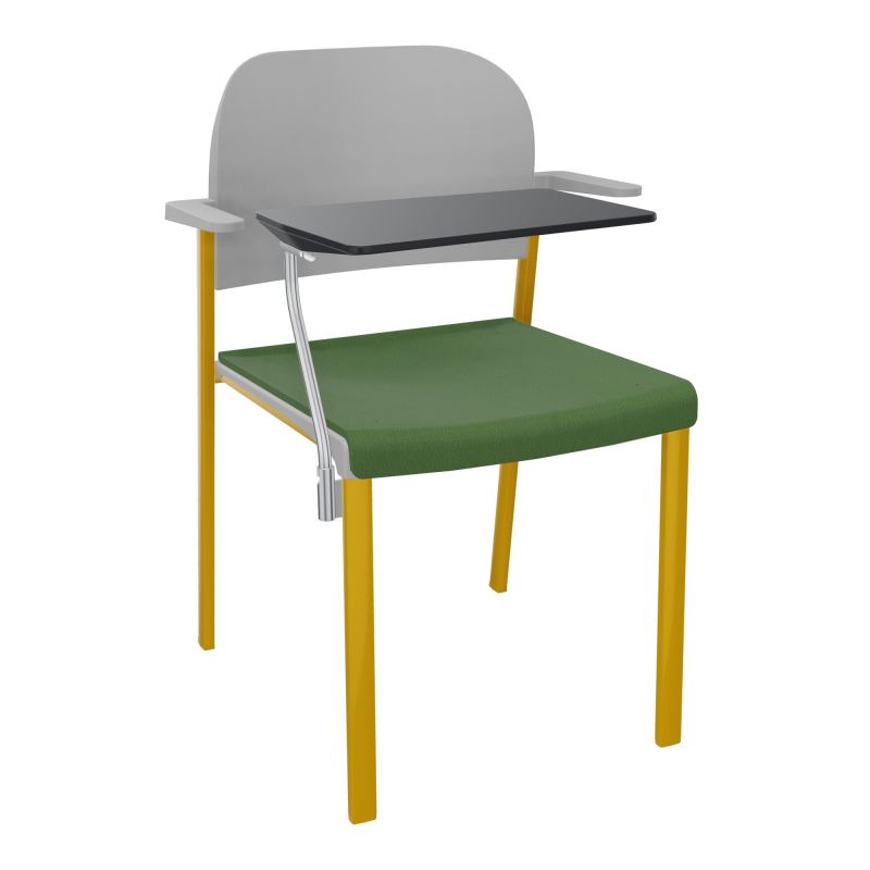 ROMY CHAISE 4P FIXES ASSISE TISSU DOSSIER POLYPRO AVEC ACCOUDOIRS+TABLETTE NOIRE CE SX PX