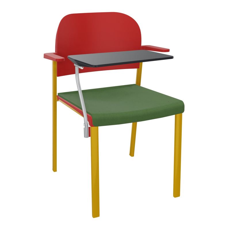 ROMY CHAISE 4P FIXES ASSISE TISSU DOSSIER POLYPRO AVEC ACCOUDOIRS+TABLETTE NOIRE CE SX PZ