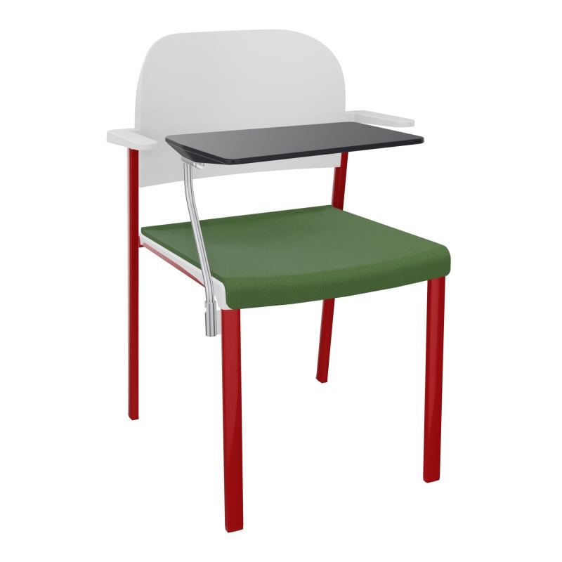 ROMY CHAISE 4P FIXES ASSISE TISSU DOSSIER POLYPRO AVEC ACCOUDOIRS+TABLETTE NOIRE CE ZY PT