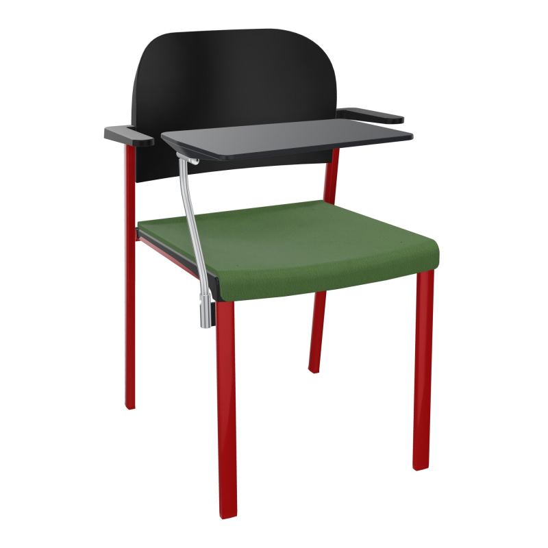 ROMY CHAISE 4P FIXES ASSISE TISSU DOSSIER POLYPRO AVEC ACCOUDOIRS+TABLETTE NOIRE CE ZY PU