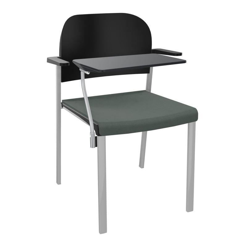 ROMY CHAISE 4P FIXES ASSISE TISSU DOSSIER POLYPRO AVEC ACCOUDOIRS+TABLETTE NOIRE CF SB PU