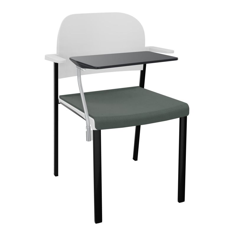 ROMY CHAISE 4P FIXES ASSISE TISSU DOSSIER POLYPRO AVEC ACCOUDOIRS+TABLETTE NOIRE CF SG PT