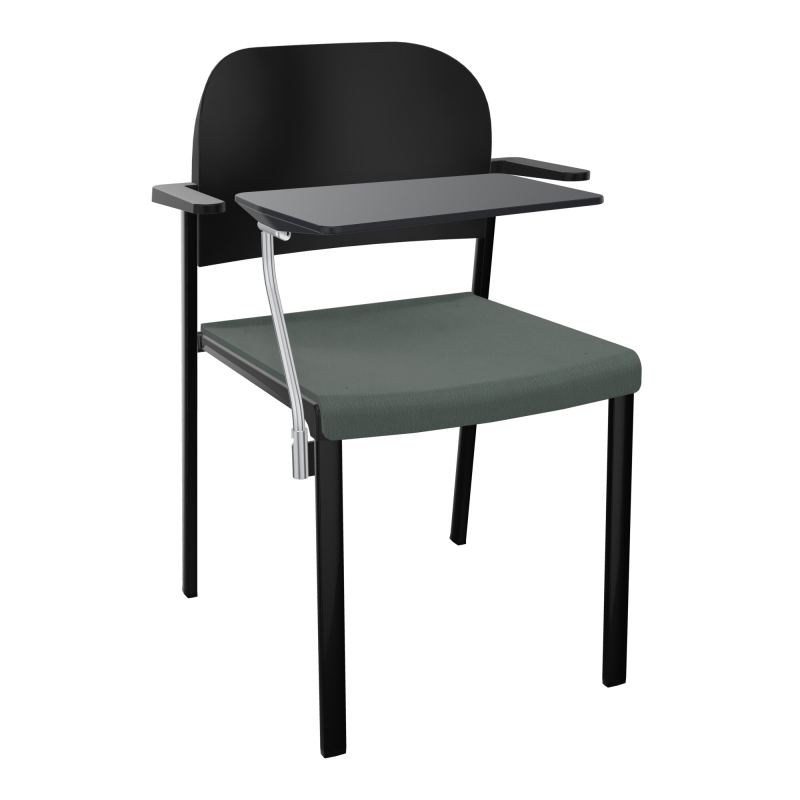 ROMY CHAISE 4P FIXES ASSISE TISSU DOSSIER POLYPRO AVEC ACCOUDOIRS+TABLETTE NOIRE CF SG PU