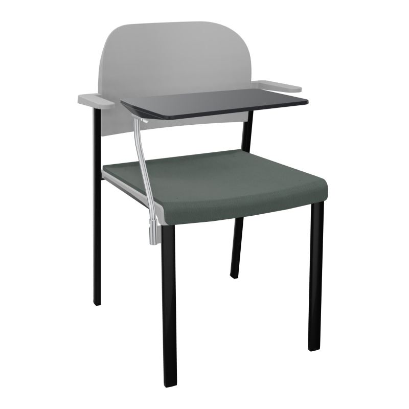 ROMY CHAISE 4P FIXES ASSISE TISSU DOSSIER POLYPRO AVEC ACCOUDOIRS+TABLETTE NOIRE CF SG PX