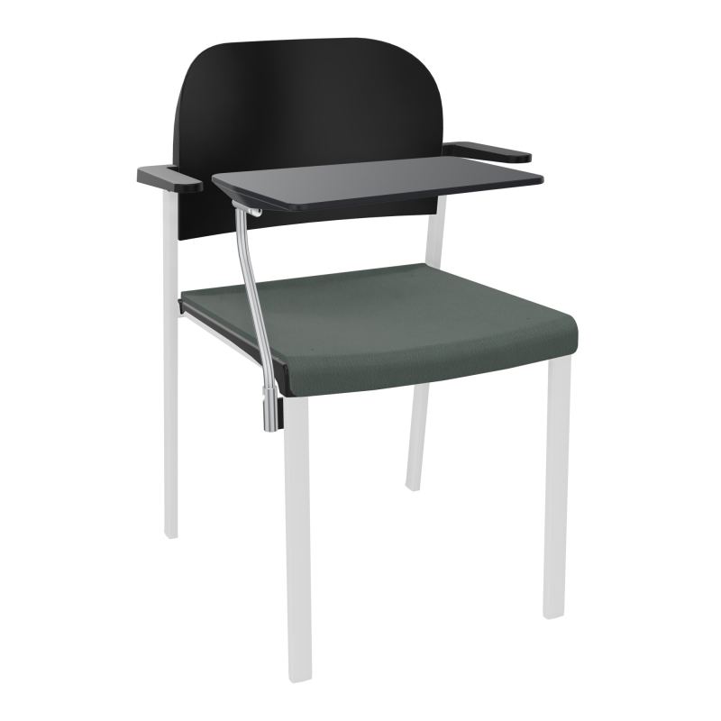 ROMY CHAISE 4P FIXES ASSISE TISSU DOSSIER POLYPRO AVEC ACCOUDOIRS+TABLETTE NOIRE CF SP PU
