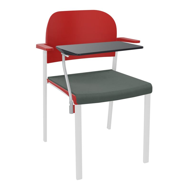 ROMY CHAISE 4P FIXES ASSISE TISSU DOSSIER POLYPRO AVEC ACCOUDOIRS+TABLETTE NOIRE CF SP PZ