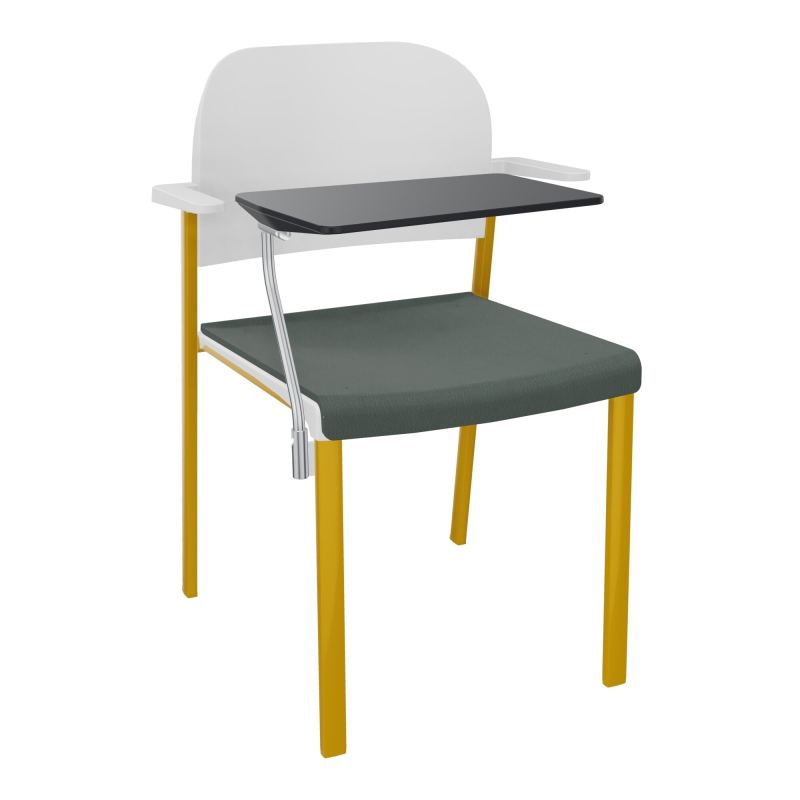 ROMY CHAISE 4P FIXES ASSISE TISSU DOSSIER POLYPRO AVEC ACCOUDOIRS+TABLETTE NOIRE CF SX PT
