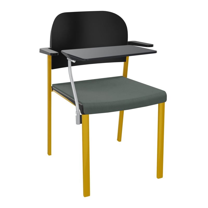 ROMY CHAISE 4P FIXES ASSISE TISSU DOSSIER POLYPRO AVEC ACCOUDOIRS+TABLETTE NOIRE CF SX PU