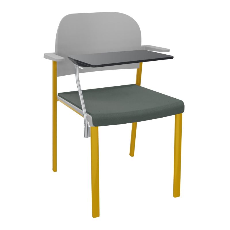 ROMY CHAISE 4P FIXES ASSISE TISSU DOSSIER POLYPRO AVEC ACCOUDOIRS+TABLETTE NOIRE CF SX PX