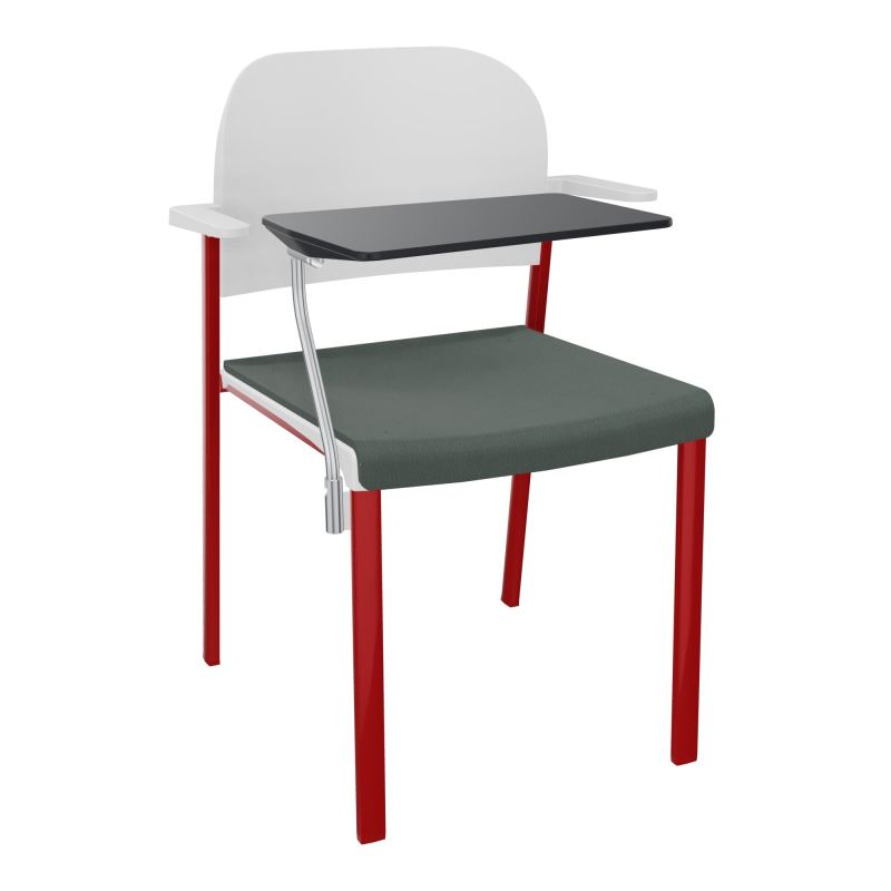 ROMY CHAISE 4P FIXES ASSISE TISSU DOSSIER POLYPRO AVEC ACCOUDOIRS+TABLETTE NOIRE CF ZY PT