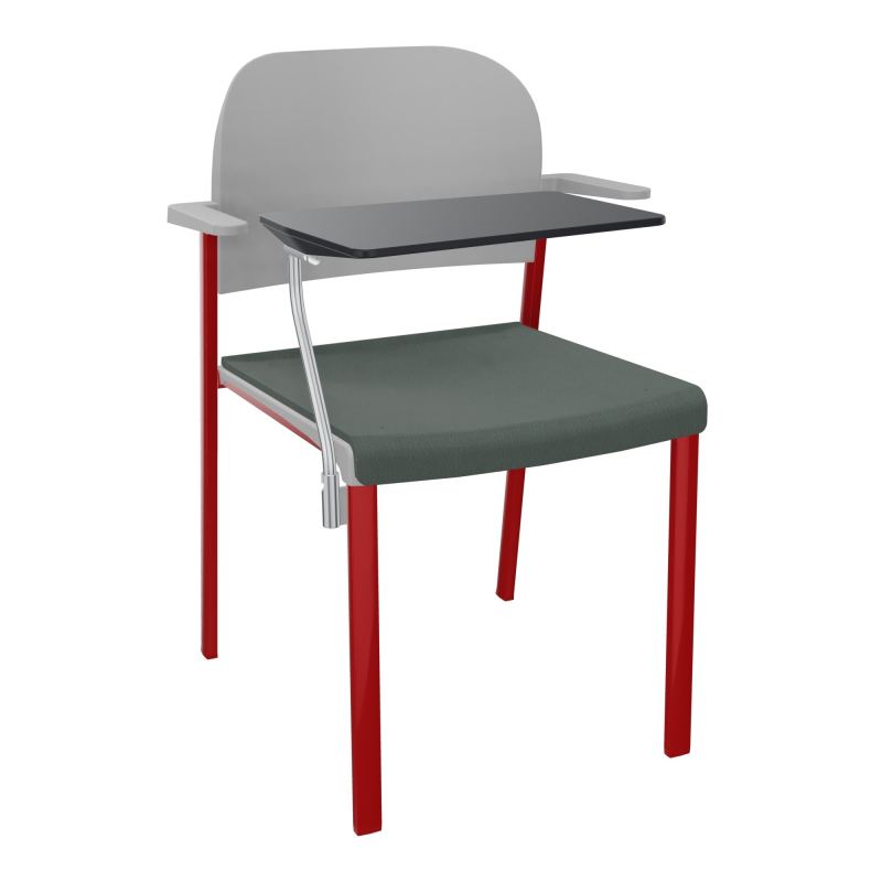 ROMY CHAISE 4P FIXES ASSISE TISSU DOSSIER POLYPRO AVEC ACCOUDOIRS+TABLETTE NOIRE CF ZY PX