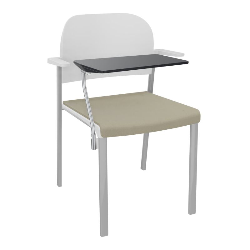 ROMY CHAISE 4P FIXES ASSISE TISSU DOSSIER POLYPRO AVEC ACCOUDOIRS+TABLETTE NOIRE CG SB PT