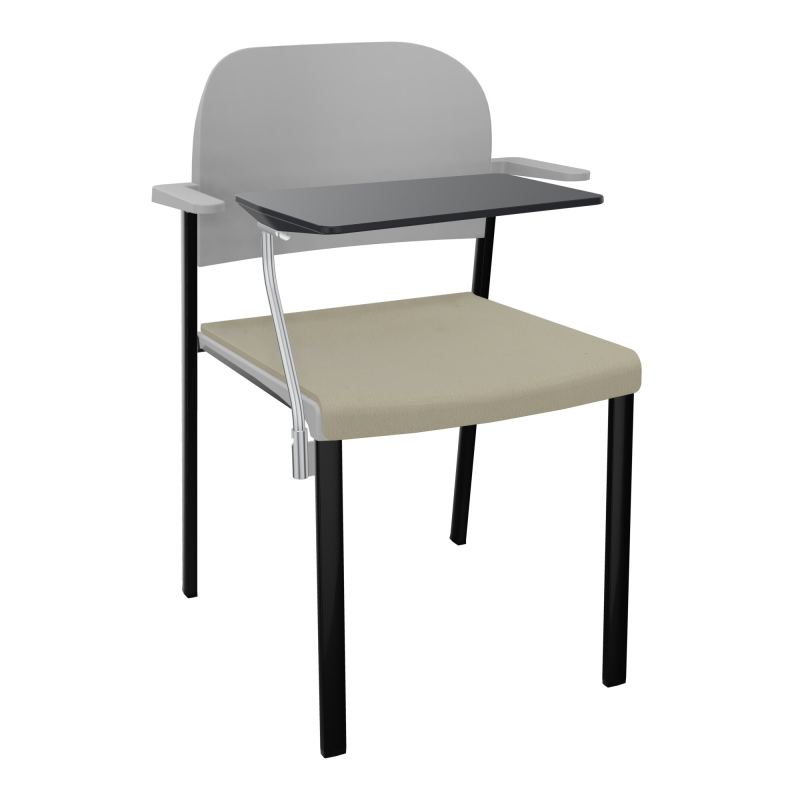 ROMY CHAISE 4P FIXES ASSISE TISSU DOSSIER POLYPRO AVEC ACCOUDOIRS+TABLETTE NOIRE CG SG PX