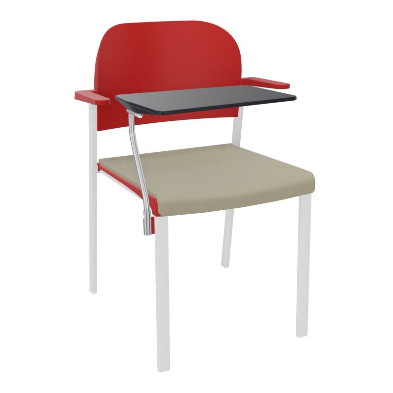 ROMY CHAISE 4P FIXES ASSISE TISSU DOSSIER POLYPRO AVEC ACCOUDOIRS+TABLETTE NOIRE CG SP PZ