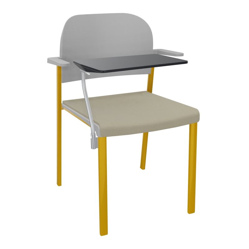 ROMY CHAISE 4P FIXES ASSISE TISSU DOSSIER POLYPRO AVEC ACCOUDOIRS+TABLETTE NOIRE CG SX PX