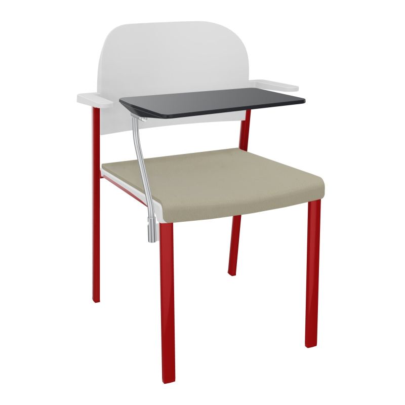 ROMY CHAISE 4P FIXES ASSISE TISSU DOSSIER POLYPRO AVEC ACCOUDOIRS+TABLETTE NOIRE CG ZY PT