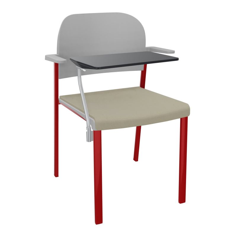 ROMY CHAISE 4P FIXES ASSISE TISSU DOSSIER POLYPRO AVEC ACCOUDOIRS+TABLETTE NOIRE CG ZY PX