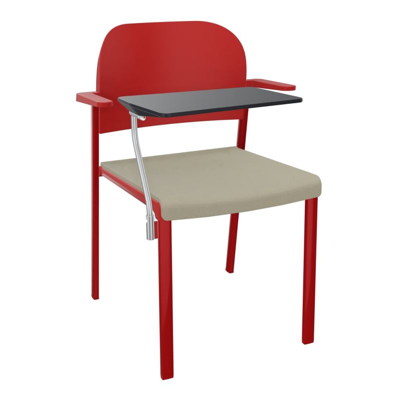 ROMY CHAISE 4P FIXES ASSISE TISSU DOSSIER POLYPRO AVEC ACCOUDOIRS+TABLETTE NOIRE CG ZY PZ