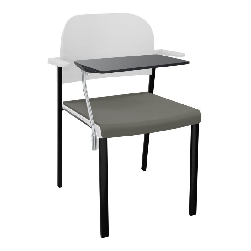 ROMY CHAISE 4P FIXES ASSISE TISSU DOSSIER POLYPRO AVEC ACCOUDOIRS+TABLETTE NOIRE CH SG PT