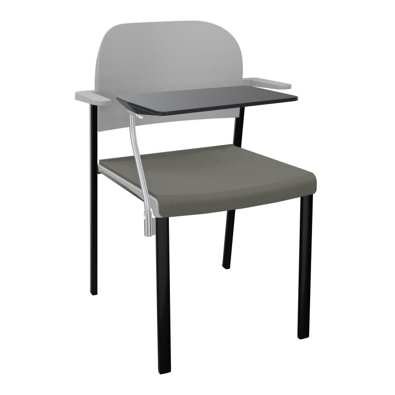 ROMY CHAISE 4P FIXES ASSISE TISSU DOSSIER POLYPRO AVEC ACCOUDOIRS+TABLETTE NOIRE CH SG PX