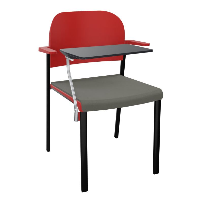 ROMY CHAISE 4P FIXES ASSISE TISSU DOSSIER POLYPRO AVEC ACCOUDOIRS+TABLETTE NOIRE CH SG PZ