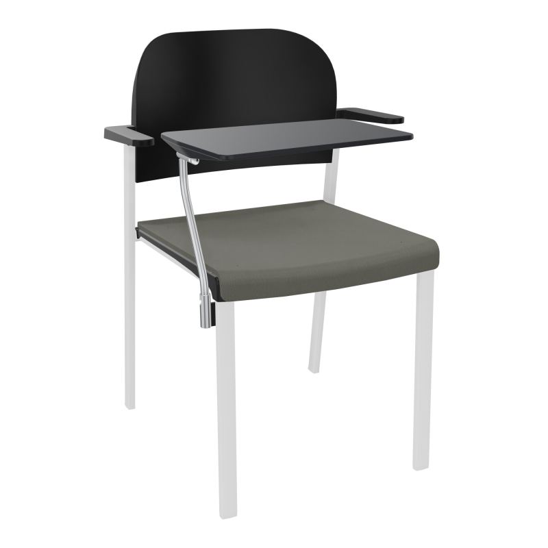 ROMY CHAISE 4P FIXES ASSISE TISSU DOSSIER POLYPRO AVEC ACCOUDOIRS+TABLETTE NOIRE CH SP PU