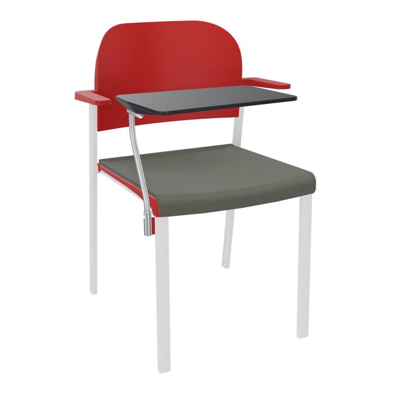 ROMY CHAISE 4P FIXES ASSISE TISSU DOSSIER POLYPRO AVEC ACCOUDOIRS+TABLETTE NOIRE CH SP PZ